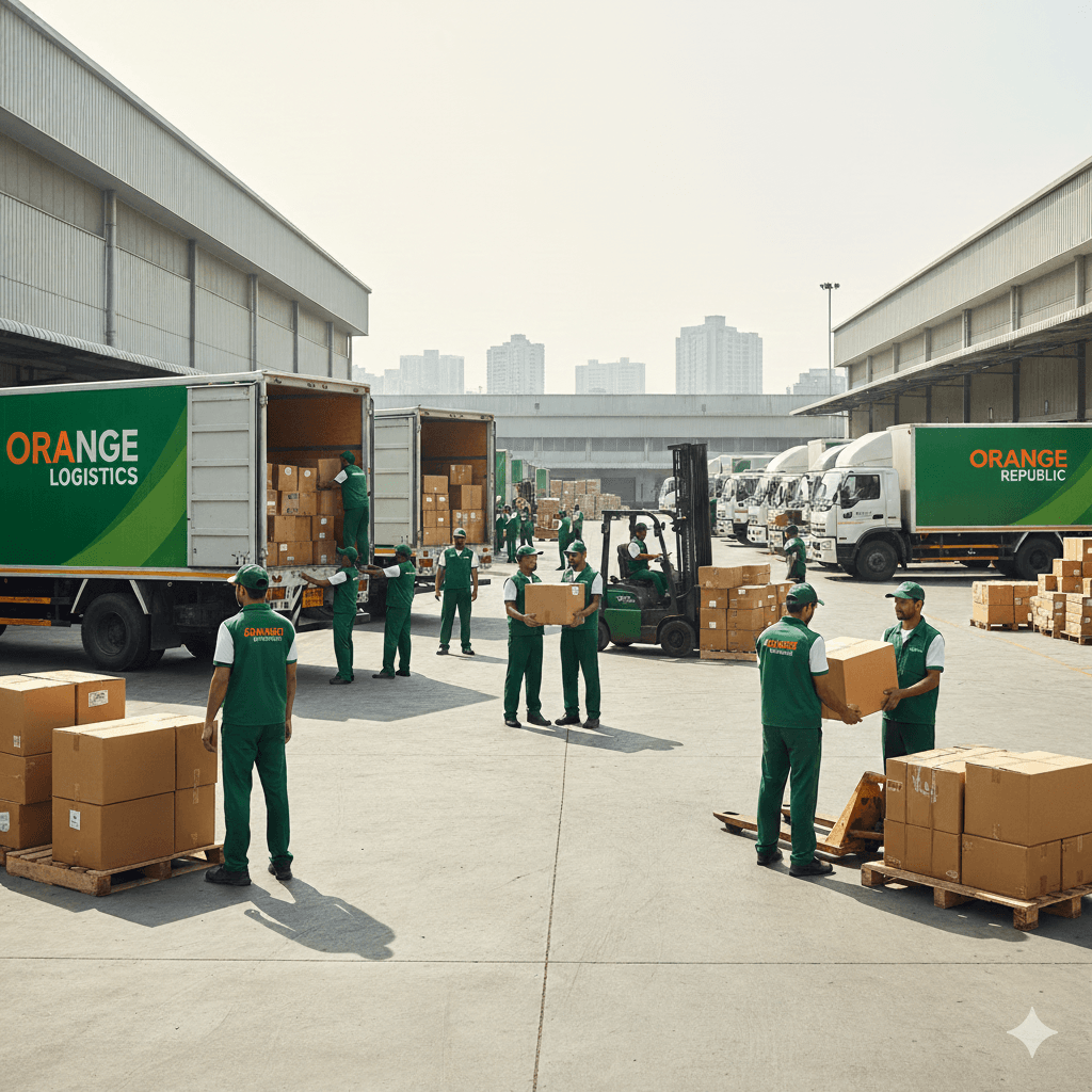 Professional movers loading items into a truck